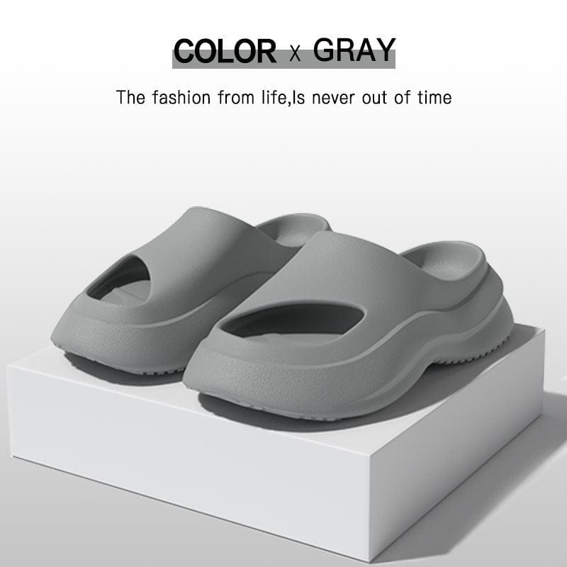 Garden Clogs Shoes Thick Heel Slippers Fashion Slip-on Indoor And Outdoor Slippers Women Men shoes fashion novaa Grey 36to37