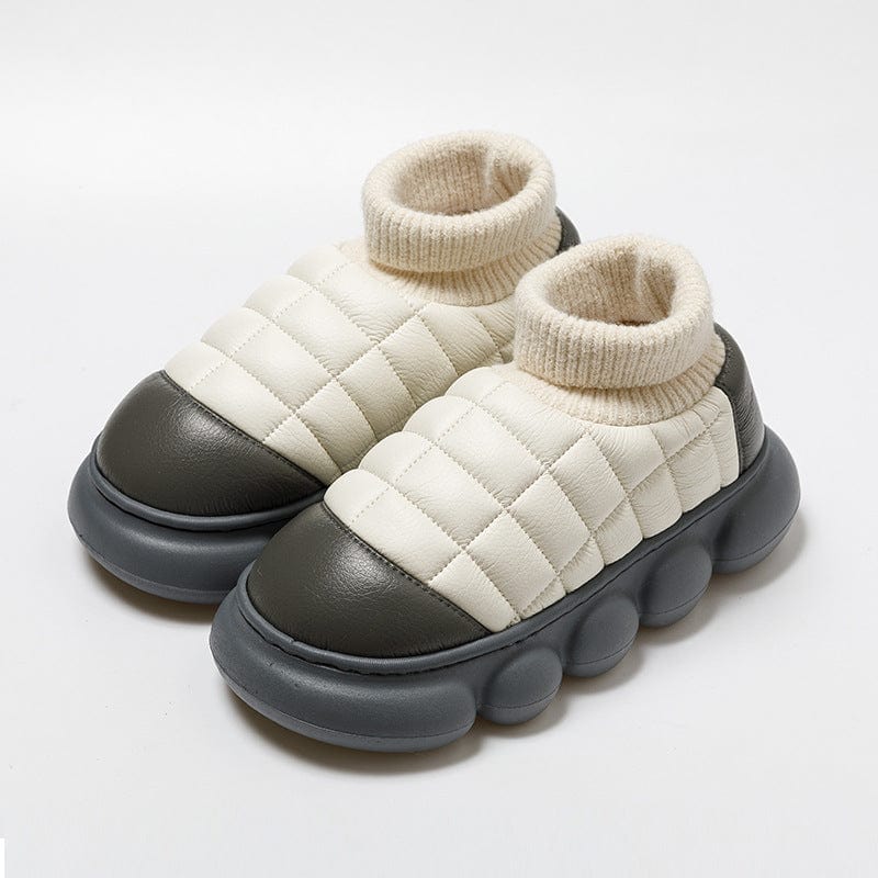 Heel Indoor Warmth Outdoor Snow Boots Lovers Thick Soled Cotton Shoes Mens Autumn And Winter shoes fashion novaa Grey 40to41
