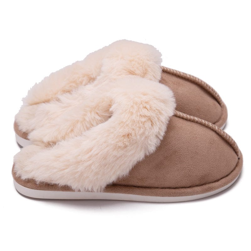Fur Furry Slippers Women Winter Warm Plush House Shoes shoes fashion novaa Khaki 36to37