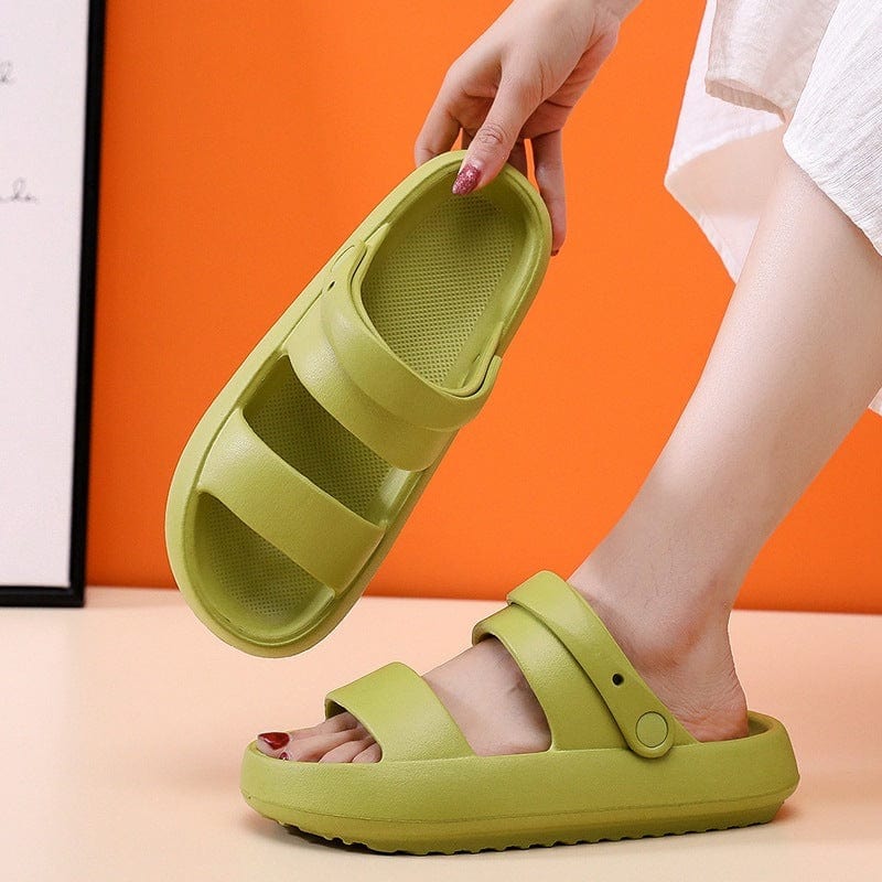 Adjustable Shoes For Women Men Sandals 3cm Thick Bottom Slippers Outdoor shoes fashion novaa Light green 36to37