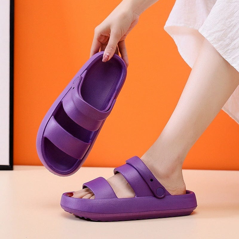 Adjustable Shoes For Women Men Sandals 3cm Thick Bottom Slippers Outdoor shoes fashion novaa Purple 36to37