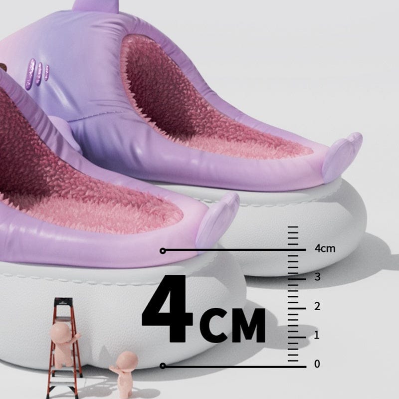 Shark Indoor And Outdoor Non-slip Thick Bottom Cotton Slippers For Women shoes fashion novaa
