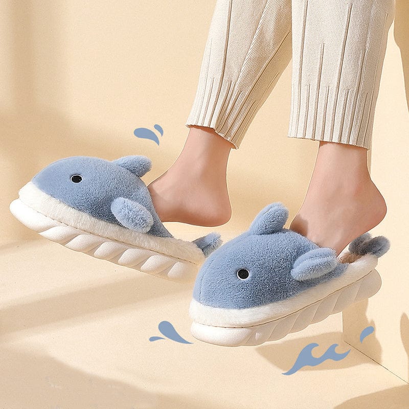 Shark Slippers Soft Sole Furry Shoes Home Bedroom Slippers Women shoes fashion novaa