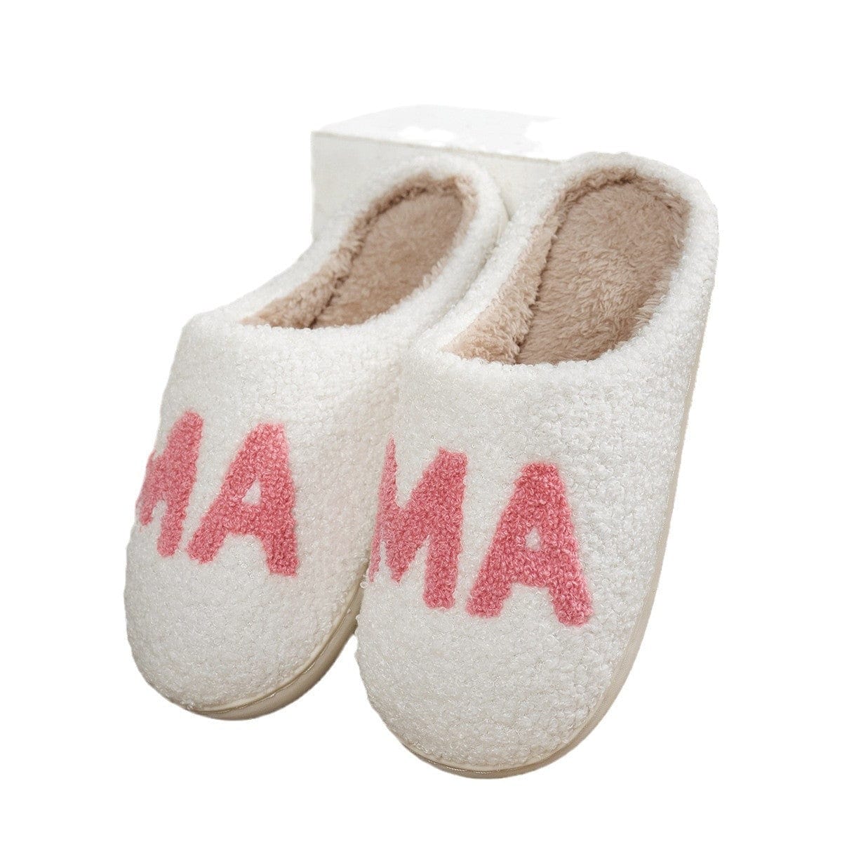 Warm And Cozy MAMA Christmas Gift Plush Cotton Slippers Thick Non-Slip Sole Indoor Slippers Shoes shoes fashion novaa