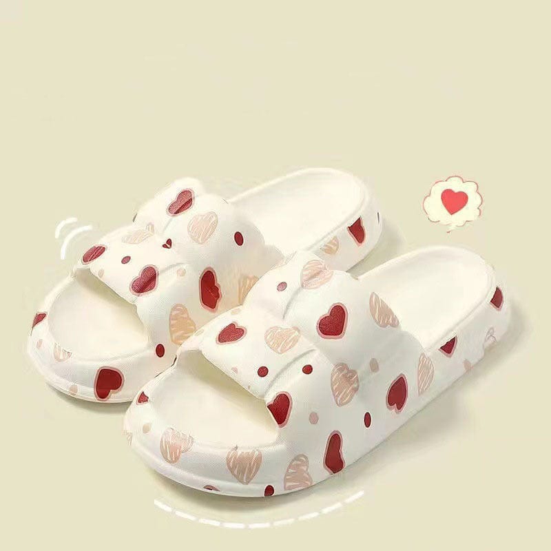 Women Home Shoes Bathroom Slippers Soft Sole Slides Summer Beach Shoes shoes fashion novaa White love 36and37