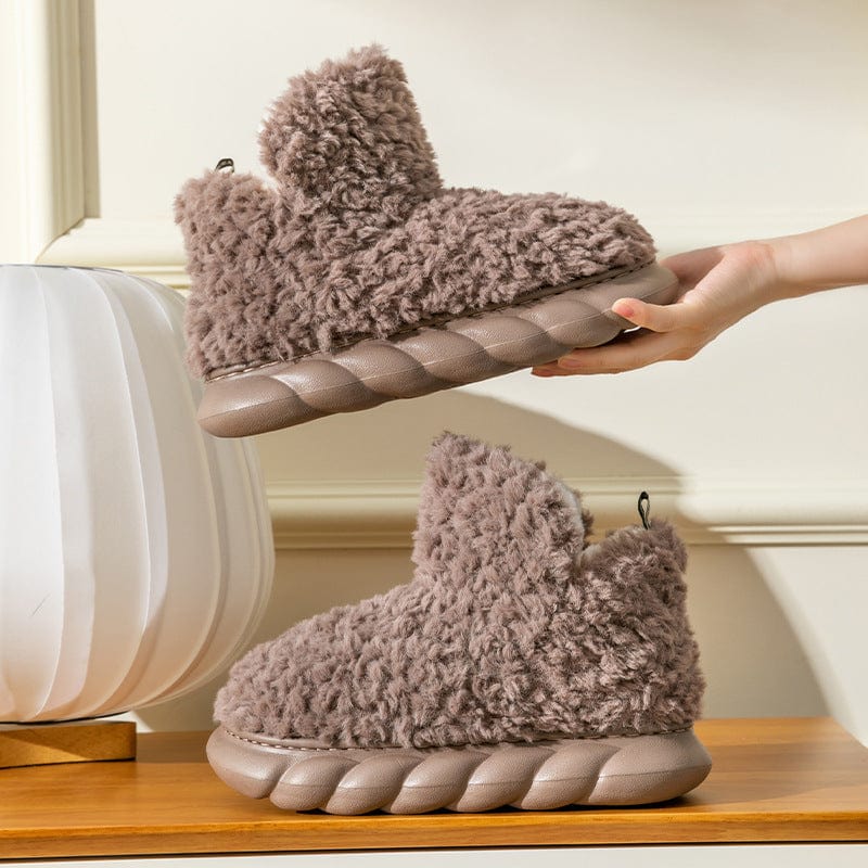 Winter Package Heeled Waterproof Home Indoor And Outdoor Wear Cute High Helper Cotton Slippers shoes fashion novaa
