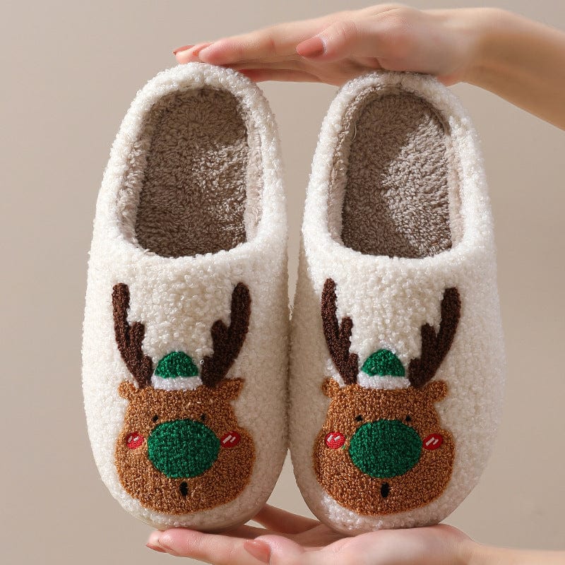 Winter Warm Home Christmas Elk Cotton Slippers shoes fashion novaa