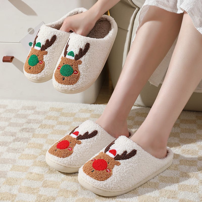 Winter Warm Home Christmas Elk Cotton Slippers shoes fashion novaa