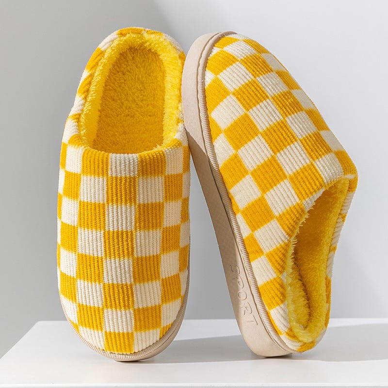 Gradient Slippers Plush Winter Shoes Women House Bedroom Slippers shoes fashion novaa Yellow 36to37