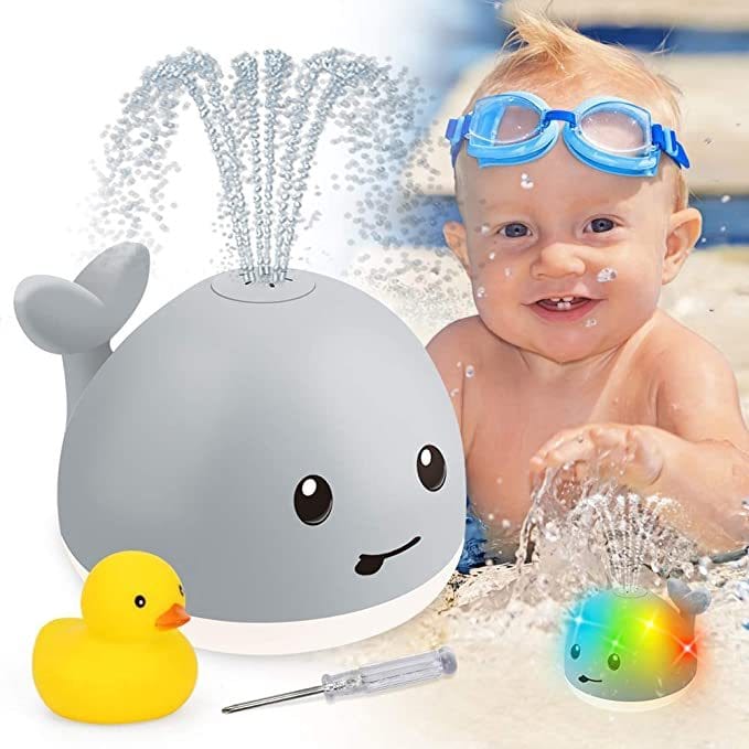 Baby Cute Cartoon Whale Floating Spraying Water Bath Toys With Light Music LED Light Baby Toys Trending Products fashion novaa