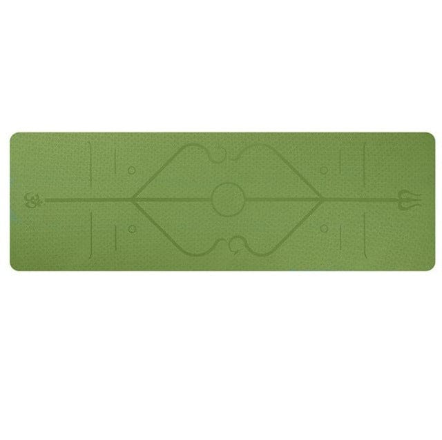 Non Slip TPE Yoga Mat Position Line Beginner Trending Products fashion novaa Bamboo cyan