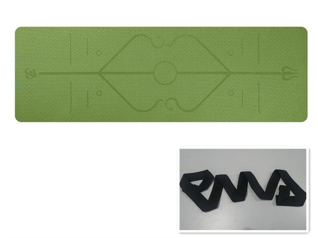 Non Slip TPE Yoga Mat Position Line Beginner Trending Products fashion novaa Bamboo cyan set