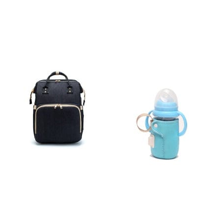 USB Charging Version Mommy Bed Backpack Folding Large Capacity Multi-function Trending Products fashion novaa Black A and blue