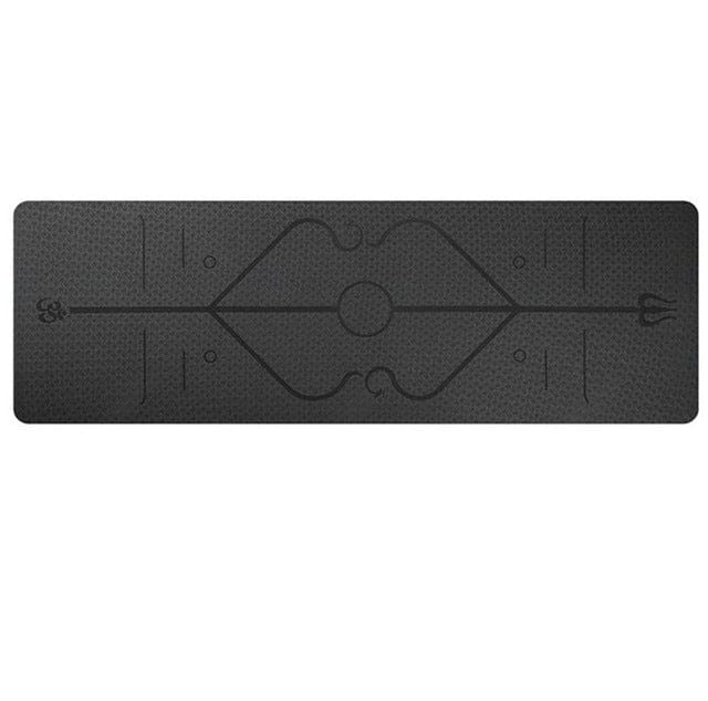 Non Slip TPE Yoga Mat Position Line Beginner Trending Products fashion novaa black