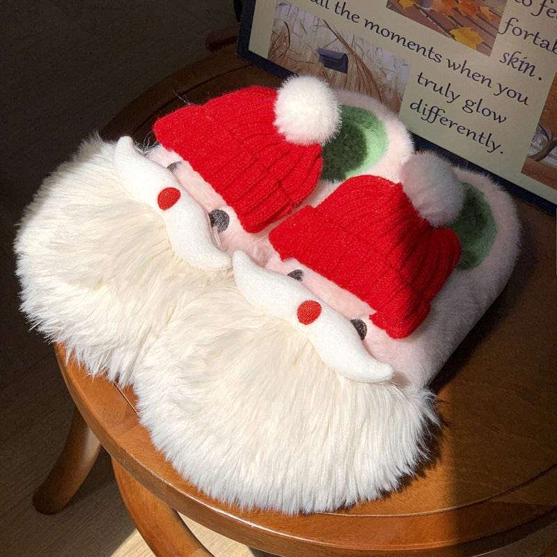Cute Christmas Santa Claus Home Slippers Winter Warm Indoor Non-slip Floor Plush Shoes For Women Trending Products fashion novaa