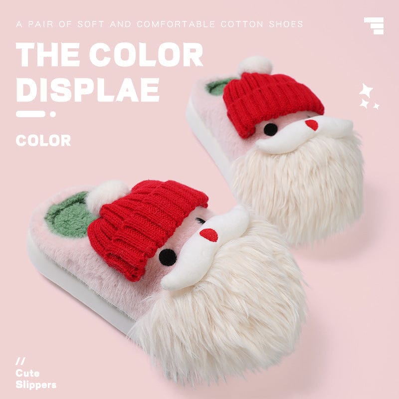 Cute Christmas Santa Claus Home Slippers Winter Warm Indoor Non-slip Floor Plush Shoes For Women Trending Products fashion novaa