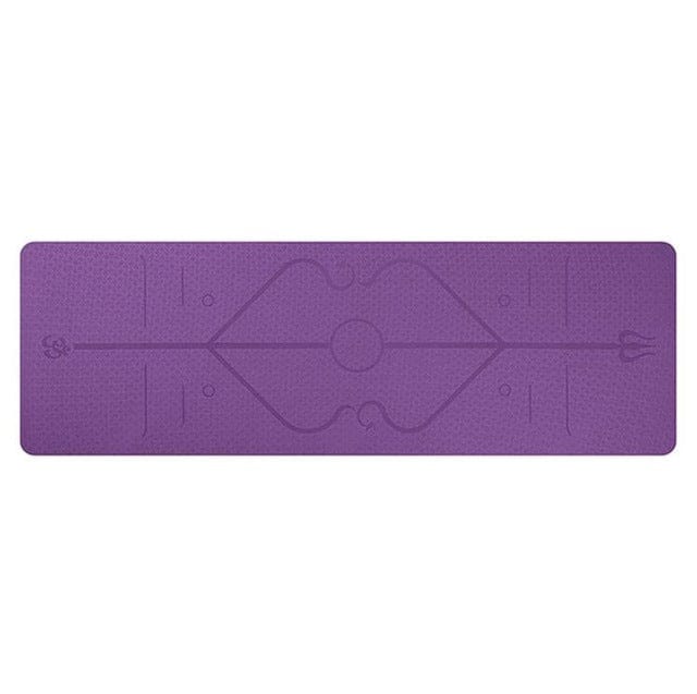 Non Slip TPE Yoga Mat Position Line Beginner Trending Products fashion novaa Dark purple
