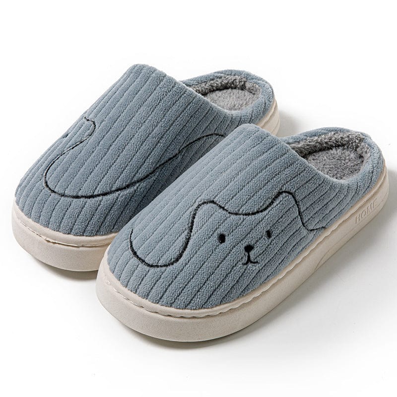 Striped Cat Slippers Indoor Couple Non-slip Floor Bedroom Slipper Winter Warm Plush House Shoes Women Men Trending Products fashion novaa Grey 40to41