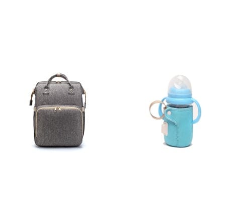 USB Charging Version Mommy Bed Backpack Folding Large Capacity Multi-function Trending Products fashion novaa Grey A and blue
