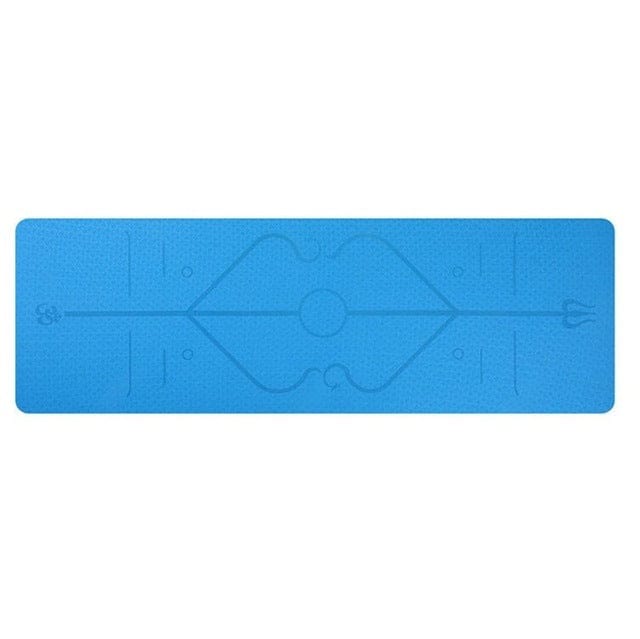 Non Slip TPE Yoga Mat Position Line Beginner Trending Products fashion novaa Lake Blue