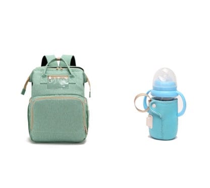 USB Charging Version Mommy Bed Backpack Folding Large Capacity Multi-function Trending Products fashion novaa Light green C and blue