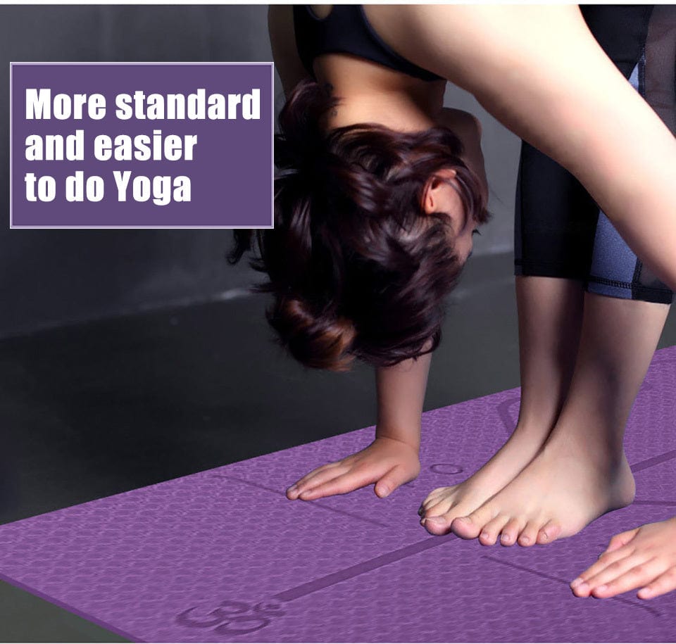 Non Slip TPE Yoga Mat Position Line Beginner Trending Products fashion novaa
