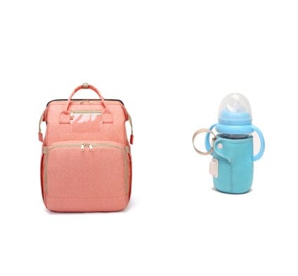 USB Charging Version Mommy Bed Backpack Folding Large Capacity Multi-function Trending Products fashion novaa Pink C and blue