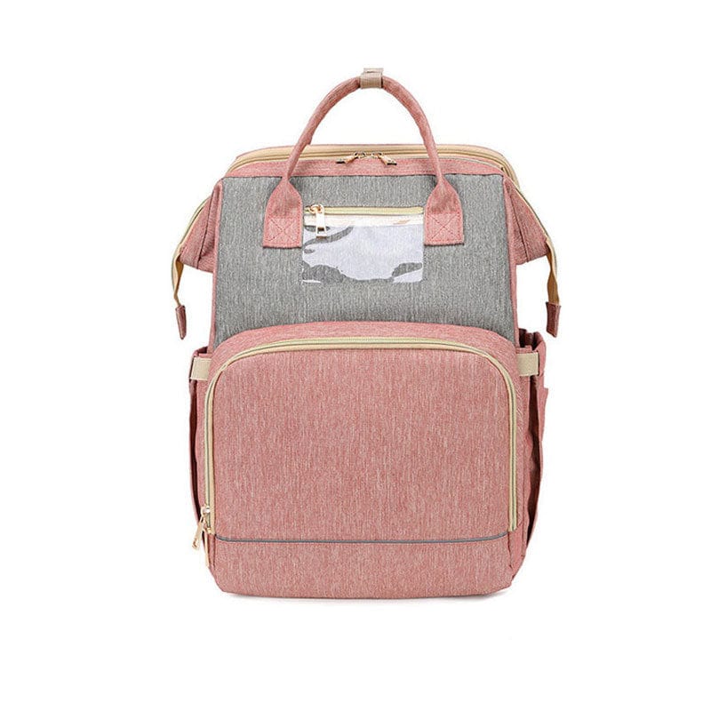 fashion novaa Trending Products Pink grey C USB Charging Version Mommy Bed Backpack Folding Large Capacity Multi-function