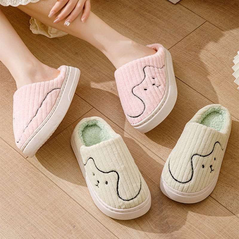 Striped Cat Slippers Indoor Couple Non-slip Floor Bedroom Slipper Winter Warm Plush House Shoes Women Men Trending Products fashion novaa