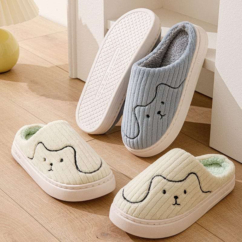 Striped Cat Slippers Indoor Couple Non-slip Floor Bedroom Slipper Winter Warm Plush House Shoes Women Men Trending Products fashion novaa