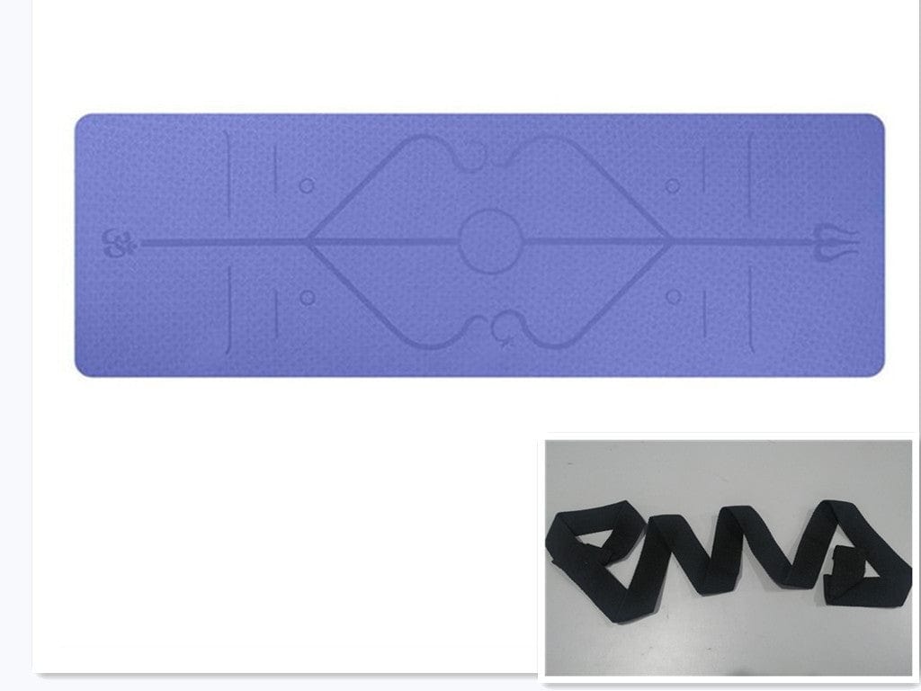 Non Slip TPE Yoga Mat Position Line Beginner Trending Products fashion novaa Violet set