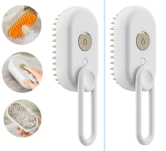 Cat Steam Brush Steamy Dog Brush 3 In 1 Electric Spray Cat Hair Brushes For Massage Pet Grooming Comb Hair Removal Combs Pet Products Trending Products Vismera White 2pcs USB