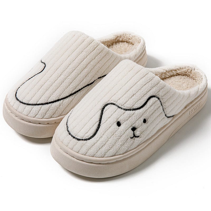Striped Cat Slippers Indoor Couple Non-slip Floor Bedroom Slipper Winter Warm Plush House Shoes Women Men Trending Products fashion novaa White 36to37