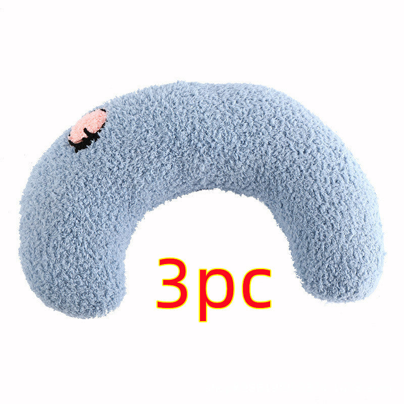 Little Pillow For Cats Fashion Neck Protector Deep Sleep Puppy U-Shaped Pillow Pets Pillow Kitten Headrest Dog Sleeping Pillow Pet Products Pet peteezee Blue 3PCS