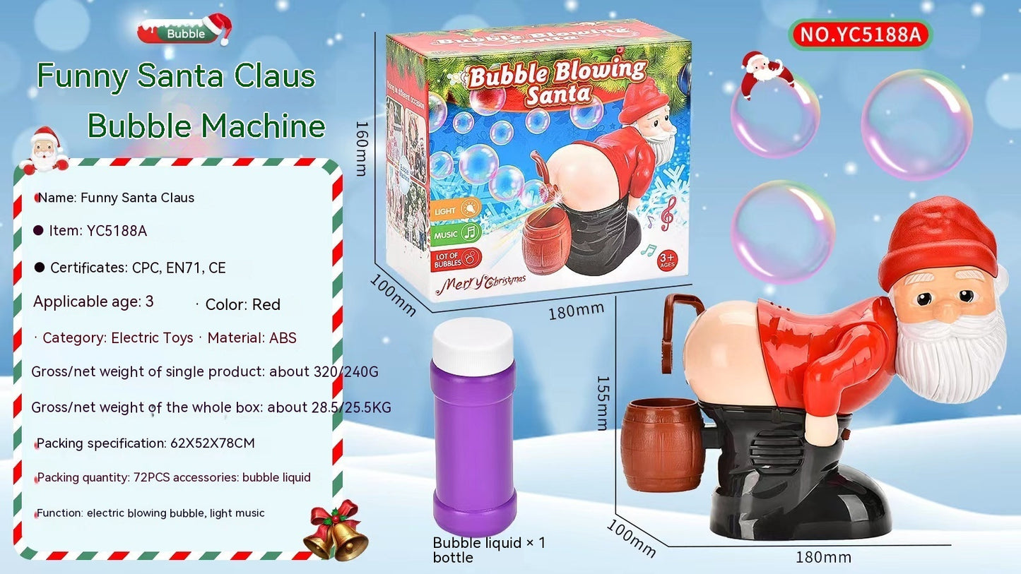 Electric Santa Claus Bubbles Machine Blowing Bubbles Music Light Entertainment Toy Prank Funny Ornament Christmas Gifts Christmas Decorations kids fashion novaa