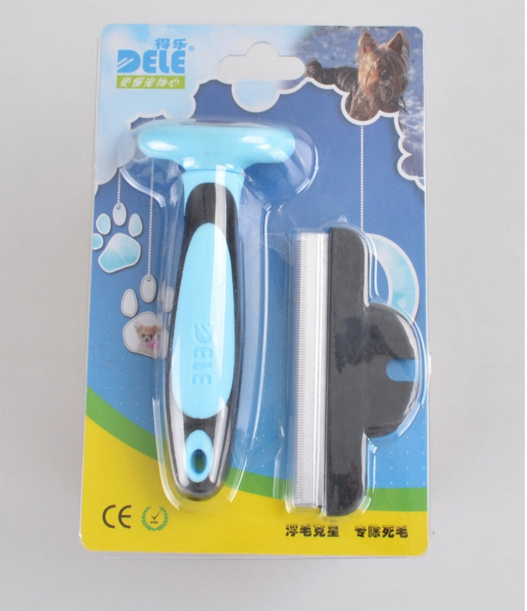 Pet Hair Removal Comb Pet peteezee Blue L