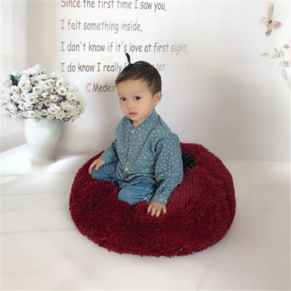 Round Long Hairy Autumn And Winter Nest Pad Cat Mattress Pet peteezee