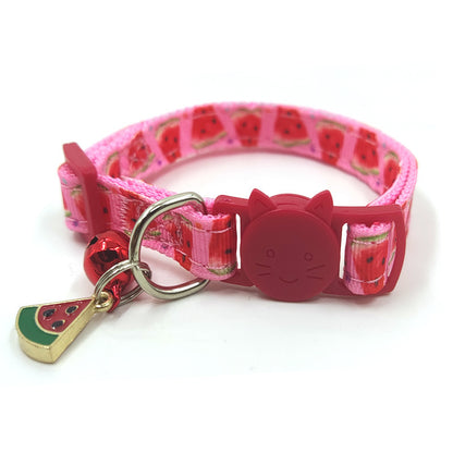 Pet Print Bell Cat Collar Cat Strap Pet peteezee Watermelon