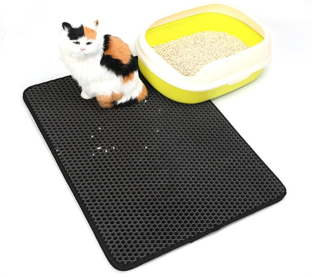 Pet Cat Litter Mat Pet Supplies EVA Double Cat Litter Mat Pet peteezee
