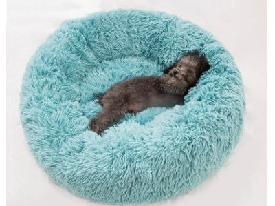 Round Long Hairy Autumn And Winter Nest Pad Cat Mattress Pet peteezee Green 100cm