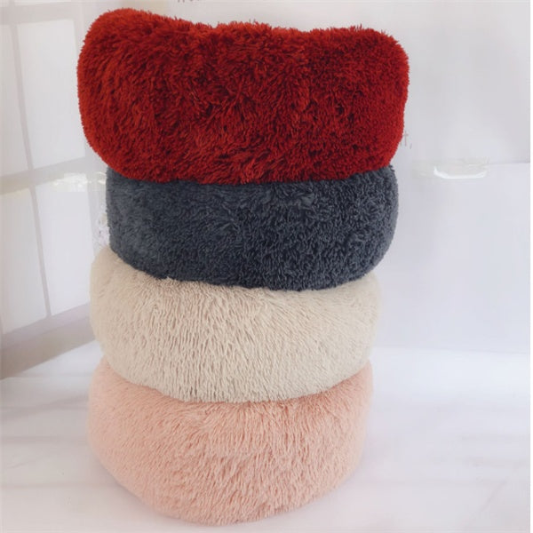 Round Long Hairy Autumn And Winter Nest Pad Cat Mattress Pet peteezee
