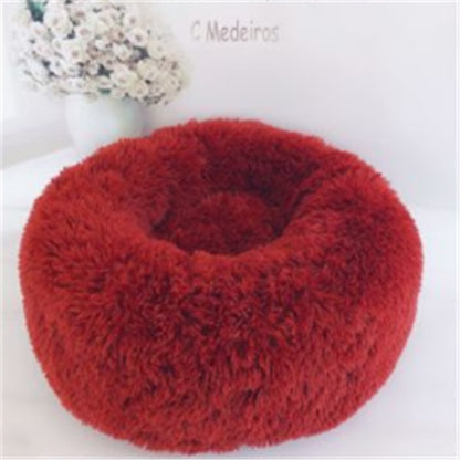 Round Long Hairy Autumn And Winter Nest Pad Cat Mattress Pet peteezee