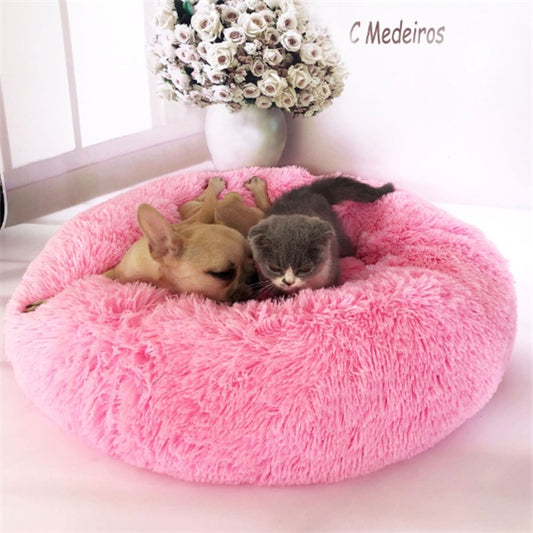 Round Long Hairy Autumn And Winter Nest Pad Cat Mattress Pet peteezee