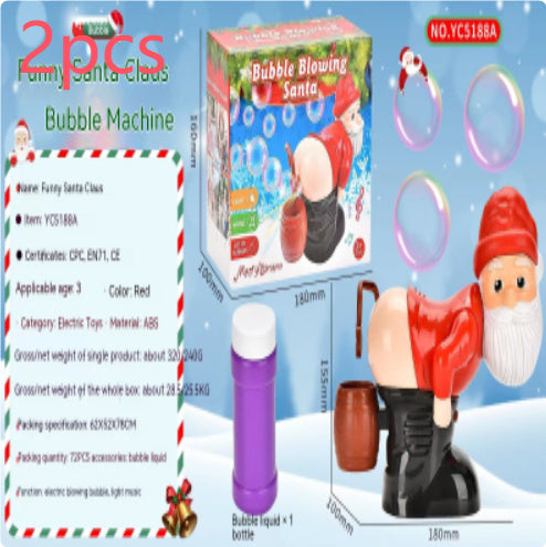 Electric Santa Claus Bubbles Machine Blowing Bubbles Music Light Entertainment Toy Prank Funny Ornament Christmas Gifts Christmas Decorations kids fashion novaa Santa Claus Bubble Machine 2PCS