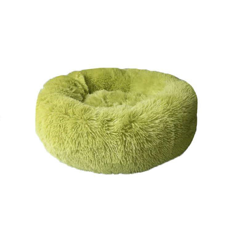 Round Long Hairy Autumn And Winter Nest Pad Cat Mattress Pet peteezee A green 60cm