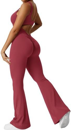 Women Sleeveless Flare Jumpsuits Fitness Yoga Long Pants Yoga Pants fashion novaa