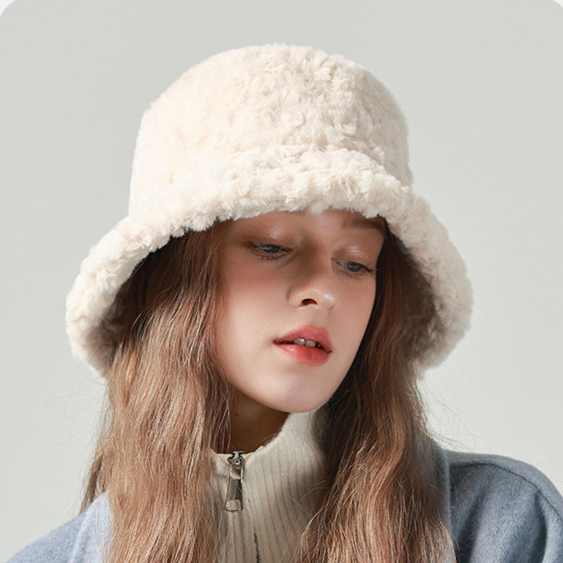 Lambswool Fisherman Hat Winter Warm Fashionable Solid Color Hats For Women hat VISMERA