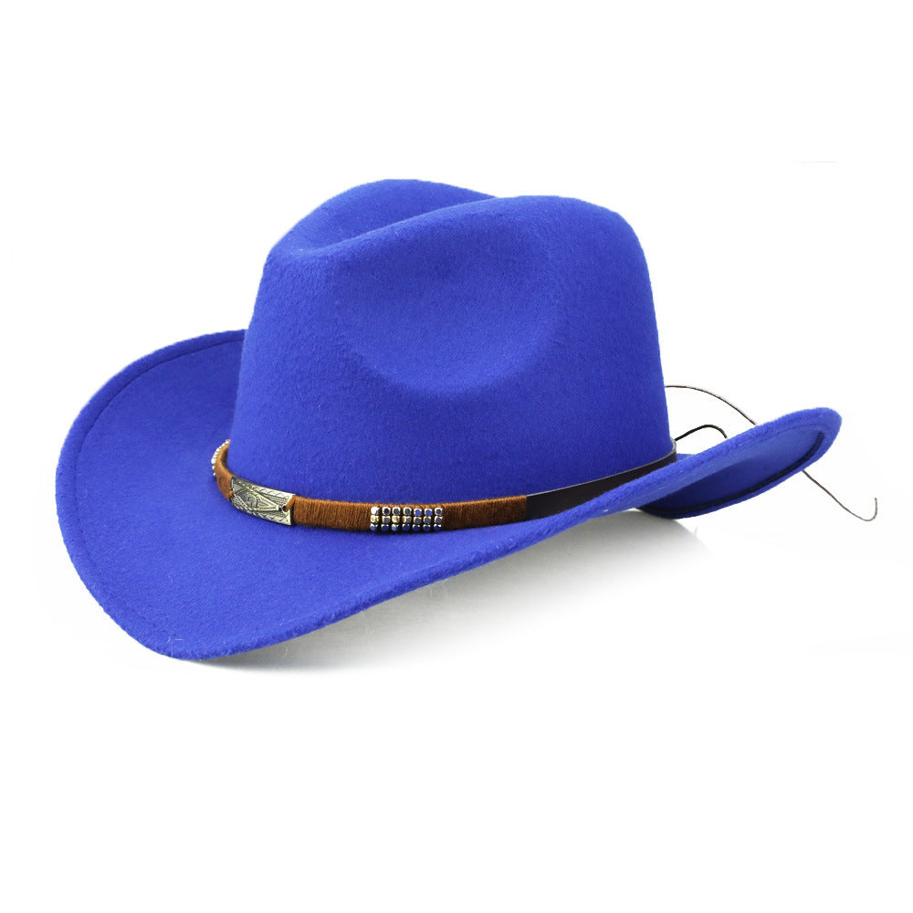 Fashion Personality Hot Selling Woolen Denim Hat hat VISMERA Blue 56to58cm