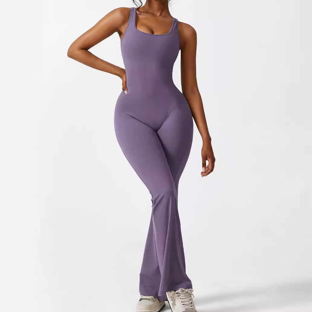 Women Sleeveless Flare Jumpsuits Fitness Yoga Long Pants Yoga Pants fashion novaa