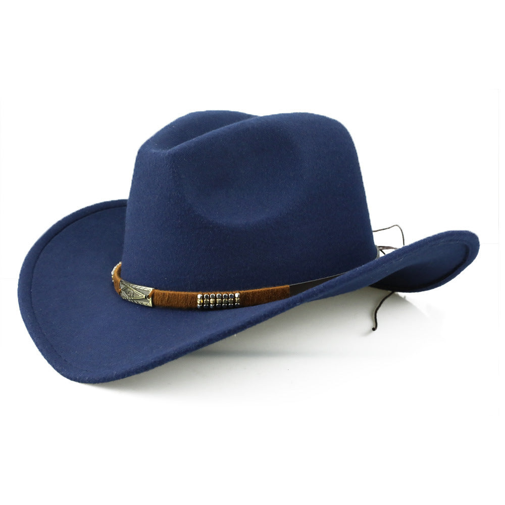 Fashion Personality Hot Selling Woolen Denim Hat hat VISMERA Navy blue 56to58cm